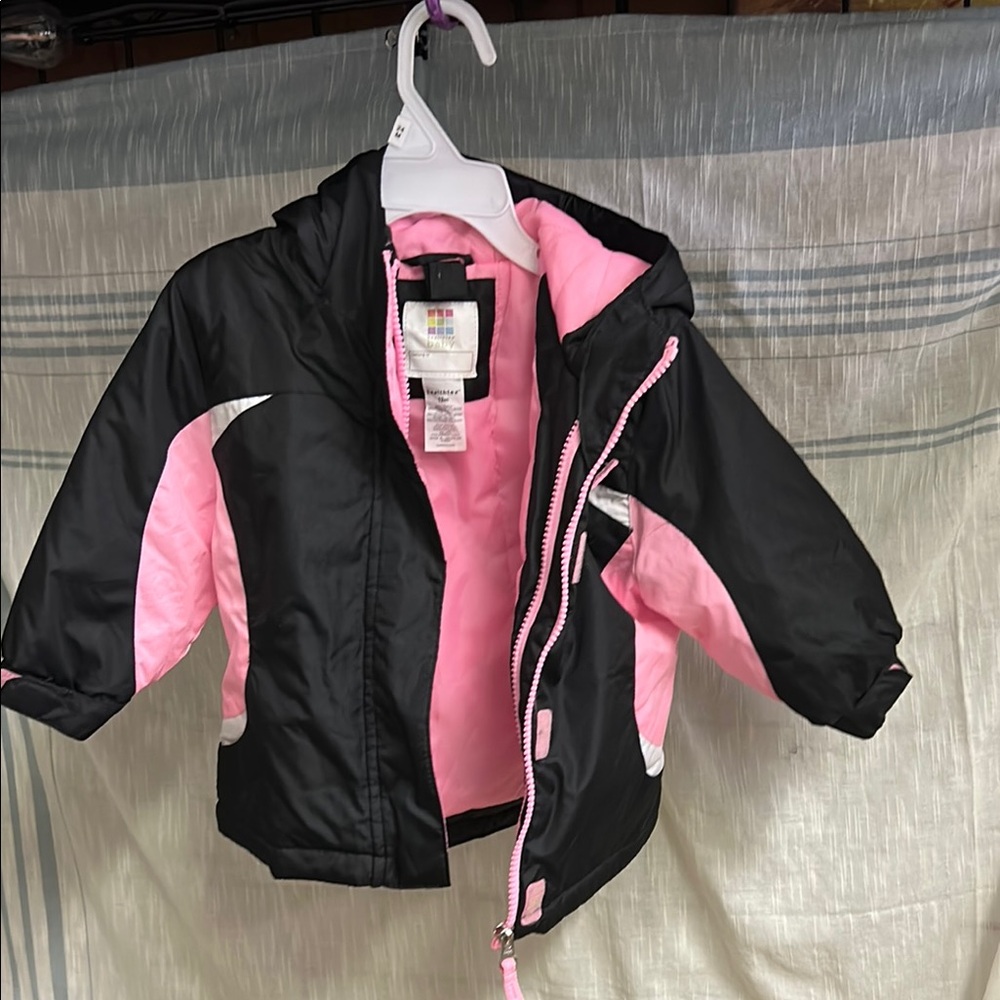 Healthtex Pink and Black Kids Puffer Jacket